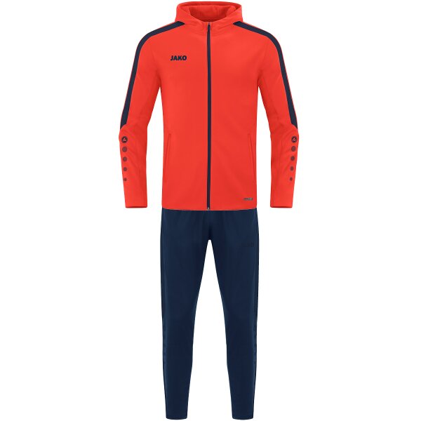 Jako Trainingsanzug Polyester Power mit Kapuze - flame/marine