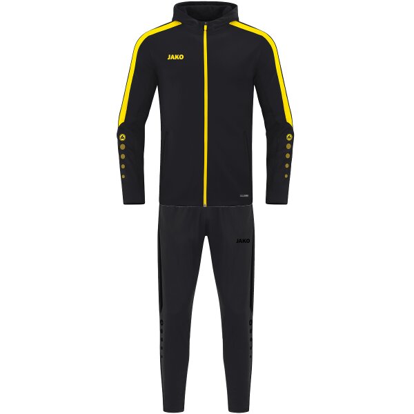 Jako Trainingsanzug Polyester Power mit Kapuze Kinder - schwarz/citro
