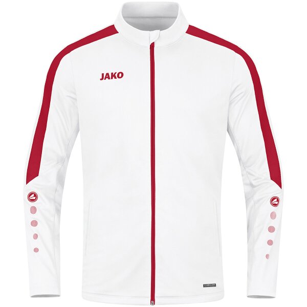 Jako Ag Jako Polyesterjacke Power - Weiß/rot - 40