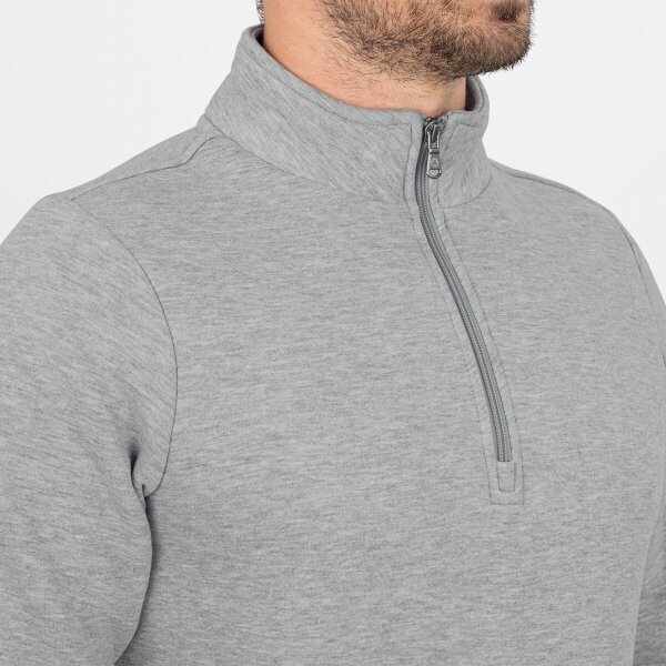 Jako Ziptop Organic - hellgrau meliert - 3XL