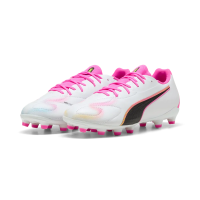 Puma King 20 Match FG/AG Fußballschuh Kinder - white/poison pink/bright aqua
