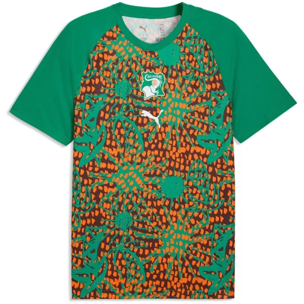 Puma FIF Elfenbeinküste Aufwärmshirt Herren WM2026 - grün/orange/braun