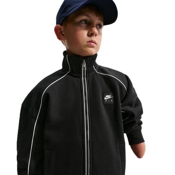 Nike Air Trainingsjacke Fleece Kinder - schwarz/weiß