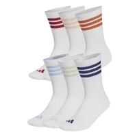 adidas Cushioned Crew Socken 6er-Pack - weiß/blau/orange