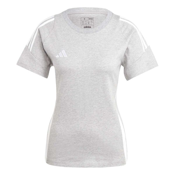 adidas Tiro 24 Sweat T-Shirt Damen - mgreyh/white