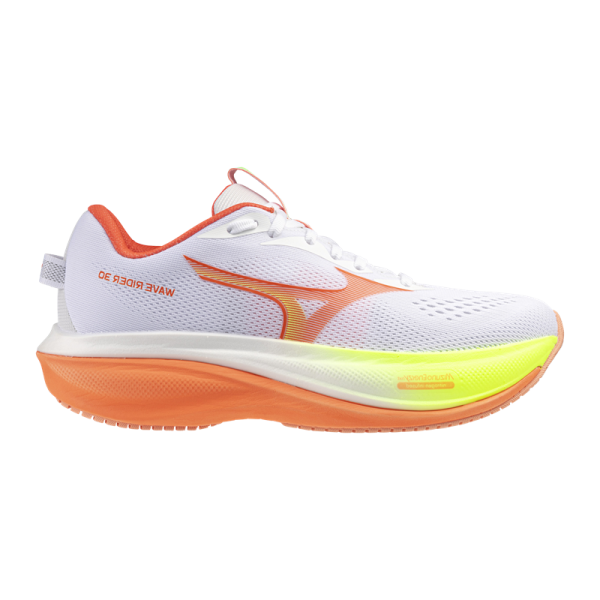 Mizuno Wave Rider 30 Laufschuhe Damen - weiß/orange/gelb