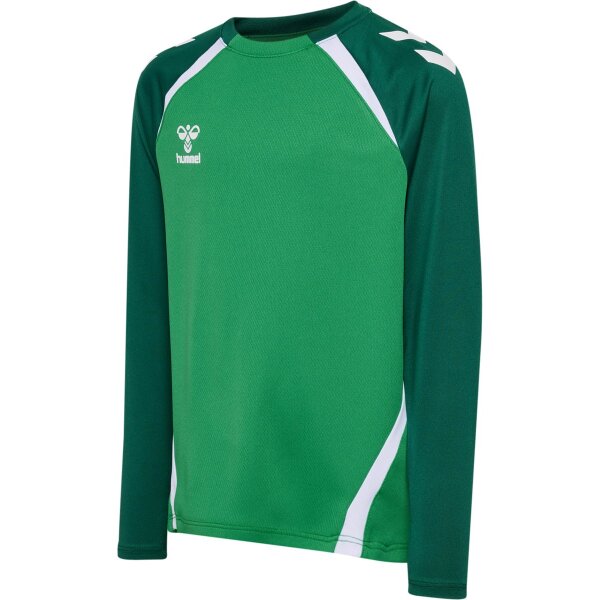 hummel Lead 2.0 Crew Sweatshirt Kinder - jelly bean/evergreen