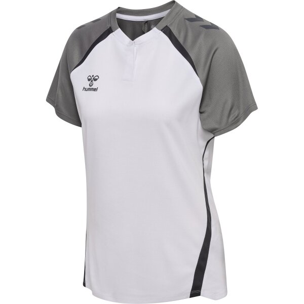 hummel Lead 2.0 Polo Damen - white/steel gray