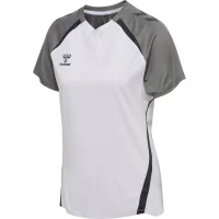 hummel Lead 2.0 Polo Damen - white/steel gray