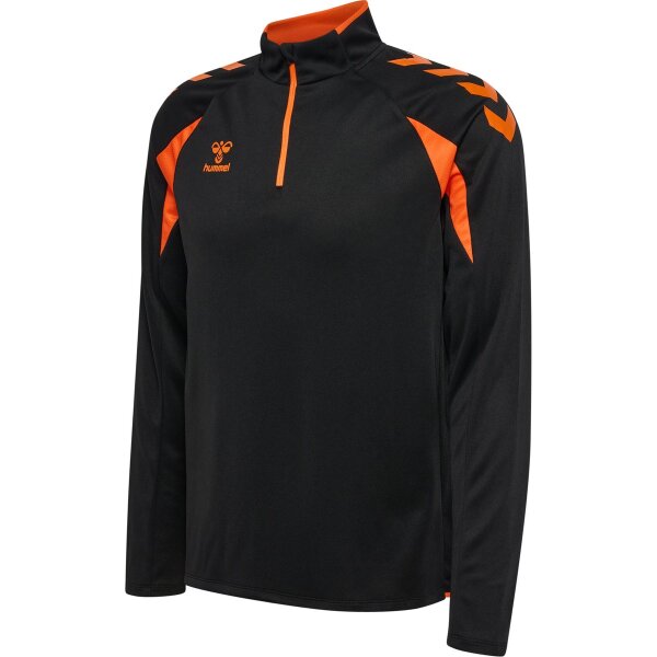 hummel Core 2.0 Half Zip Trainingsjacke - black/orange tiger