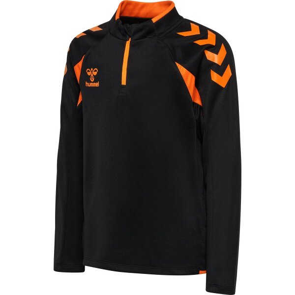 hummel Core 2.0 Half Zip Trainingsjacke Kinder - black/orange tiger