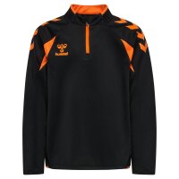 hummel Core 2.0 Half Zip Trainingsjacke Kinder - black/orange tiger
