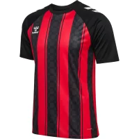 hummel Match Striped S/S Trikot - true red/black