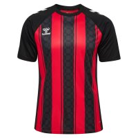 hummel Match Striped S/S Trikot - true red/black