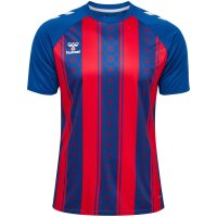 hummel Match Striped S/S Trikot - true blue/true red