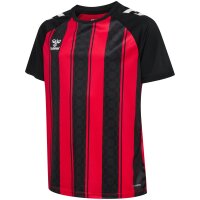 hummel Match Striped S/S Trikot Kinder - true red/black