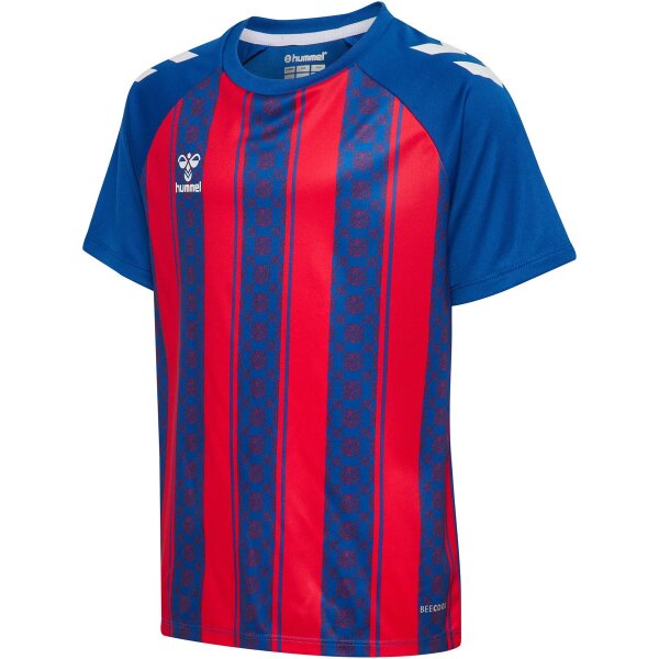 hummel Match Striped S/S Trikot Kinder - true blue/true red