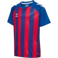 hummel Match Striped S/S Trikot Kinder - true blue/true red