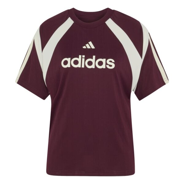 adidas House of Tiro T-Shirt Damen - dunkelrot/weiß