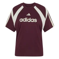adidas House of Tiro T-Shirt Damen - dunkelrot/weiß