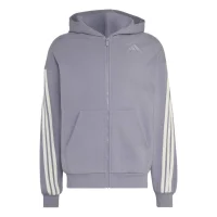adidas KIT 3-Stripes Full-Zip Hoodie Herren - lila/weiß