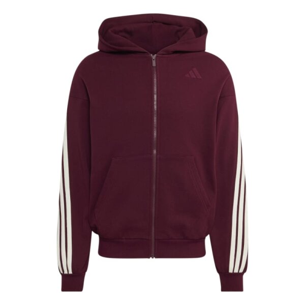 adidas Sweatshirtjacke Herren - dunkelrot/weiß