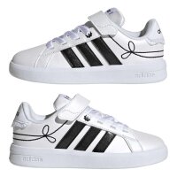 adidas Grand Court 3.0 Elastic Lace Sneaker Kinder - ftwwht/cblack/hireye