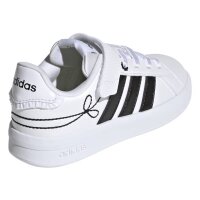 adidas Grand Court 3.0 Elastic Lace Sneaker Kinder - ftwwht/cblack/hireye
