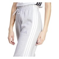 adidas Essentials 3-Stripes Fleece Loose lange Hose Damen - lgreyh/white