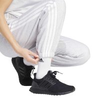 adidas Essentials 3-Stripes Fleece Loose lange Hose Damen - lgreyh/white