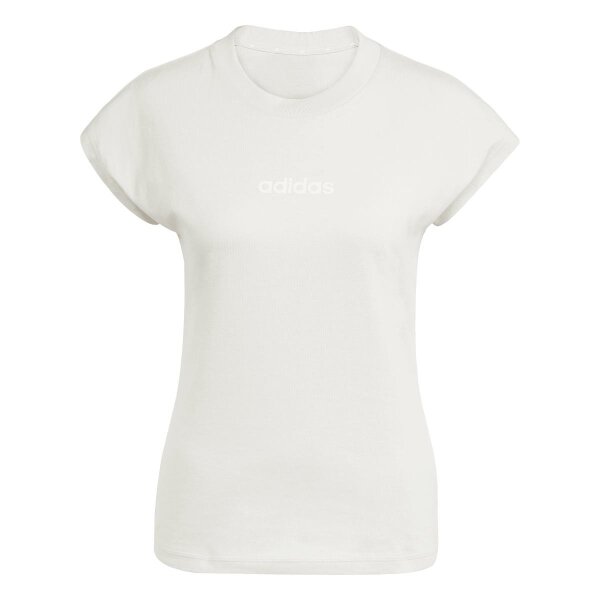 adidas Essentials Linear Cotton T-Shirt Damen - wonalu/white