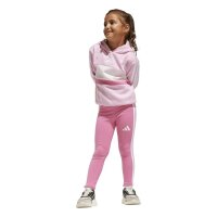 adidas Seasonal Essentials Tiberio 3 Stripes Fleece Leggings Set Trainingsanzug Kinder - trupnk/white/clpink