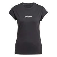 adidas Essentials Linear Cotton T-Shirt Damen - black/white