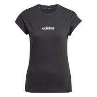 adidas Essentials Linear Cotton T-Shirt Damen - black/white
