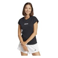 adidas Essentials Linear Cotton T-Shirt Damen - black/white