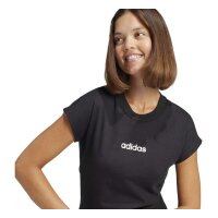 adidas Essentials Linear Cotton T-Shirt Damen - black/white