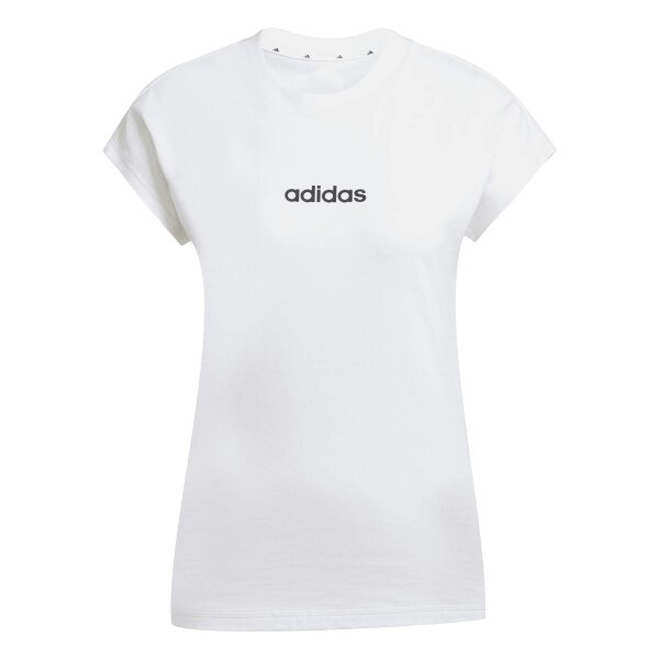 adidas Essentials Linear Cotton T-Shirt Damen - white/black
