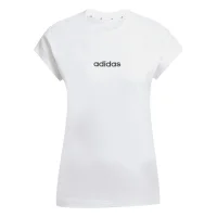 adidas Essentials Linear Cotton T-Shirt Damen - white/black