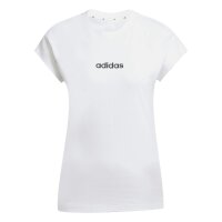 adidas Essentials Linear Cotton T-Shirt Damen - white/black