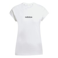 adidas Essentials Linear Cotton T-Shirt Damen - white/black