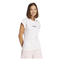 adidas Essentials Linear Cotton T-Shirt Damen - white/black