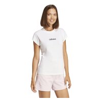 adidas Essentials Linear Cotton T-Shirt Damen - white/black