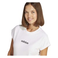 adidas Essentials Linear Cotton T-Shirt Damen - white/black