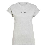 adidas Essentials Linear Cotton T-Shirt Damen - mgreyh/black