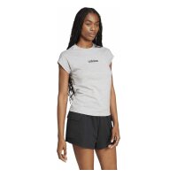 adidas Essentials Linear Cotton T-Shirt Damen - mgreyh/black