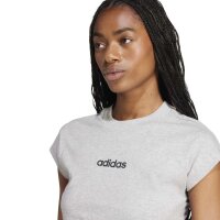 adidas Essentials Linear Cotton T-Shirt Damen - mgreyh/black