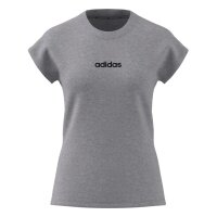adidas Essentials Linear Cotton T-Shirt Damen - mgreyh/black