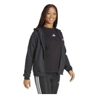 adidas Essentials Linear French Terry Kapuzenjacke Damen - black/white