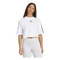 adidas Essentials 3-Stripes Cotton Loose T-Shirt Damen - white/black