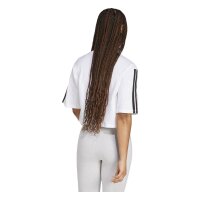 adidas Essentials 3-Stripes Cotton Loose T-Shirt Damen - white/black